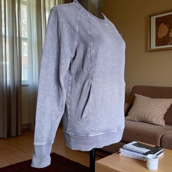 LULULEMON ( 6 ) Scuba Crew Stone Washed Lunar Rock W3CT3S - Picture 3 of 6